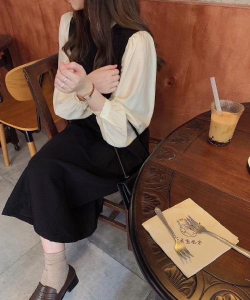 SHEPP(シープ)の「ドッキング フリルネックロングワンピース(ワンピース・レディース・ブラック・L/M/XXL/XL)」の17枚目の写真