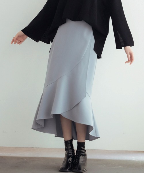 SAISON DE PAPILLON（セゾンドパピヨン）の「ラップ風ダブルベルトミモレ丈スカート（スカート・レディース・ピンク/ベージュ/ブルーグレー/ブラック・S/M/L）」の19枚目の写真