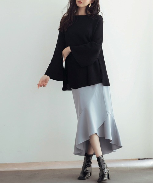 SAISON DE PAPILLON（セゾンドパピヨン）の「ラップ風ダブルベルトミモレ丈スカート（スカート・レディース・ピンク/ベージュ/ブルーグレー/ブラック・S/M/L）」の20枚目の写真