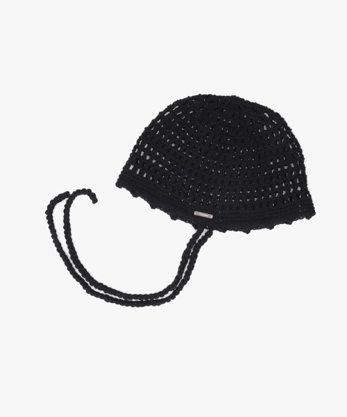 OVERRIDE（オーバーライド）の「OVERRIDE KNIT CROCHET SUMMER BEANIE / オーバーライド（ニットキャップ/ビーニー・レディース・その他/ブラック・57~59cm）」の3枚目の写真