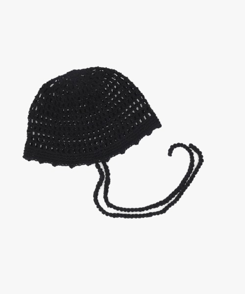 OVERRIDE（オーバーライド）の「OVERRIDE KNIT CROCHET SUMMER BEANIE / オーバーライド（ニットキャップ/ビーニー・レディース・その他/ブラック・57~59cm）」の4枚目の写真