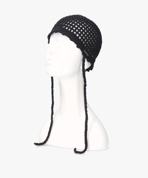 OVERRIDE（オーバーライド）の「OVERRIDE KNIT CROCHET SUMMER BEANIE / オーバーライド（ニットキャップ/ビーニー・レディース・その他/ブラック・57~59cm）」の6枚目の写真