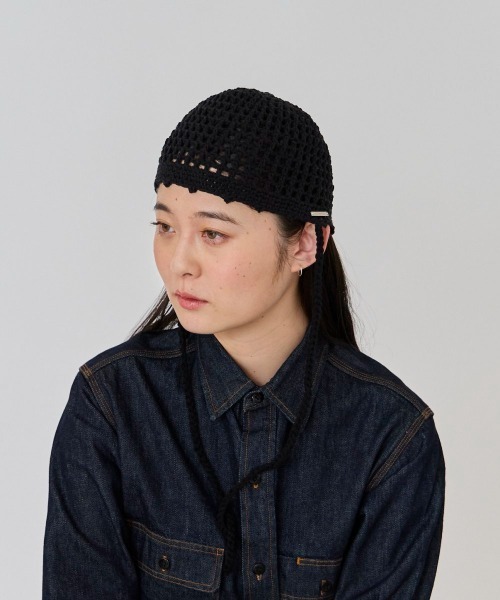 OVERRIDE（オーバーライド）の「OVERRIDE KNIT CROCHET SUMMER BEANIE / オーバーライド（ニットキャップ/ビーニー・レディース・その他/ブラック・57~59cm）」の10枚目の写真