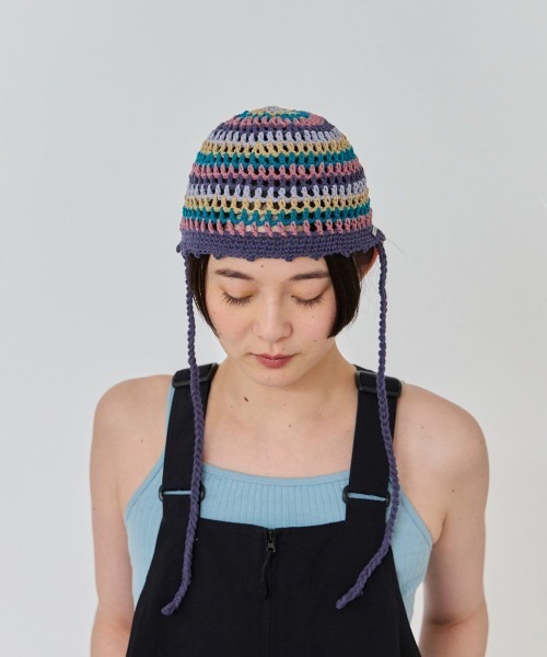 OVERRIDE（オーバーライド）の「OVERRIDE KNIT CROCHET SUMMER BEANIE / オーバーライド（ニットキャップ/ビーニー・レディース・その他/ブラック・57~59cm）」の15枚目の写真