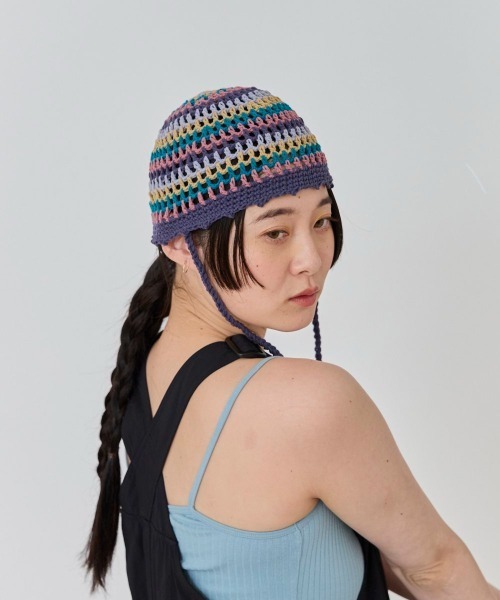 OVERRIDE（オーバーライド）の「OVERRIDE KNIT CROCHET SUMMER BEANIE / オーバーライド（ニットキャップ/ビーニー・レディース・その他/ブラック・57~59cm）」の18枚目の写真