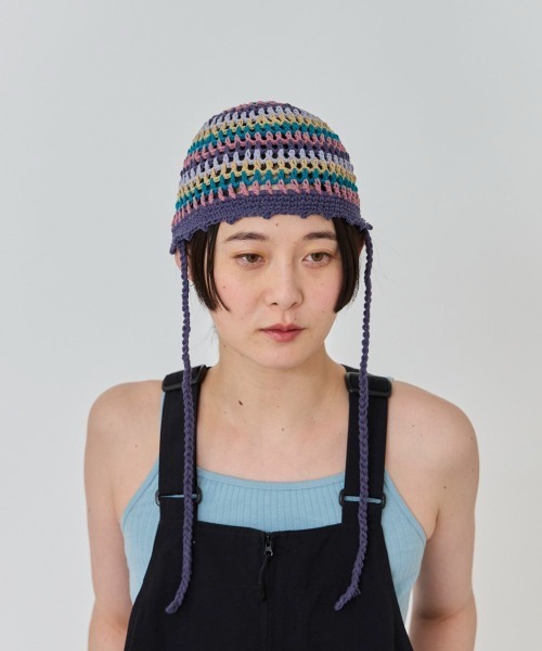 OVERRIDE（オーバーライド）の「OVERRIDE KNIT CROCHET SUMMER BEANIE / オーバーライド（ニットキャップ/ビーニー・レディース・その他/ブラック・57~59cm）」の21枚目の写真