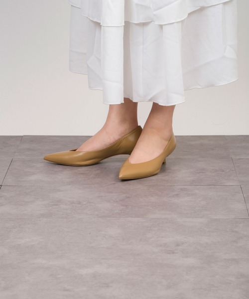 FABIO RUSCONI/ファビオルスコーニ】ポインテッドトゥパンプスレザー