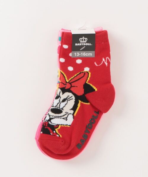 Disney（ディズニー）の「ディズニー クルーソックスセット 9177（ソックス/靴下・キッズ・ブラック×レッド/その他9・13-16/17-20/21-24cm/10-13cm）」の3枚目の写真