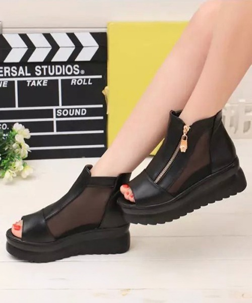 Miniministore(ミニミニストア)の「オープントゥ ブーツサンダル レディース(サンダル・レディース・ブラック/ホワイト・24.5cm/24.0cm/22.5cm/23.0cm/23.5cm/25.0cm)」の10枚目の写真