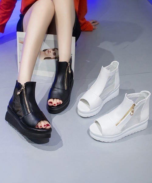 Miniministore(ミニミニストア)の「オープントゥ ブーツサンダル レディース(サンダル・レディース・ブラック/ホワイト・24.5cm/24.0cm/22.5cm/23.0cm/23.5cm/25.0cm)」の12枚目の写真