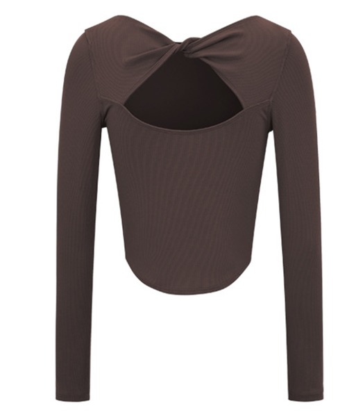HYSSHOP（エイチワイエスショップ）の「レディース 長袖バックシャンカットアウトクロップドヨガトップス ピラティスウェア[トレーニングウェア/ジムウェア/ピラティスウェア]（その他トップス・レディース・ブラック/ライトブルー/ダークブラウン/ホワイト・S/L/M/XL）」の14枚目の写真