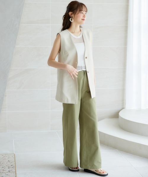 miclat（ミクラ）の「大きいサイズ　ジレ　miclat（ベスト・レディース・ベージュ系/ブラック・L/5L/4L/3L/LL）」の6枚目の写真