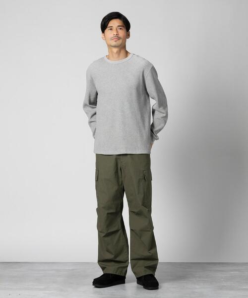 BACK NUMBER（バックナンバー）の「BACK NUMBER(バックナンバー)【S〜2XL展開】ワッフルクルー長袖Tシャツ（Tシャツ/カットソー・メンズ・ホワイト/ブラック/グレー・S/M/L/XL/XXL）」の20枚目の写真
