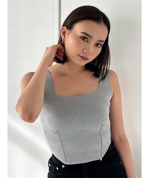 EMODA（エモダ）の「ミニマルフィットニット（タンクトップ・レディース・ホワイト/その他/ブラック/グレー・FREE）」の12枚目の写真