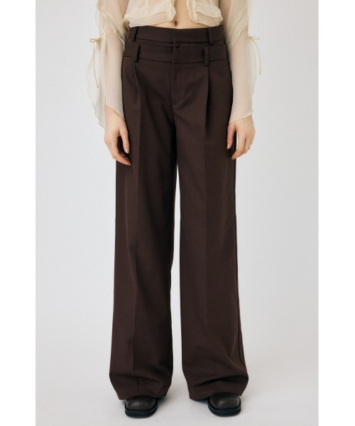 MOUSSY(マウジー)の「LAYERED CENTER PRESS パンツ(スラックス・レディース・ライトベージュ/チャコールグレー/ブラウン・0/1/2)」の7枚目の写真