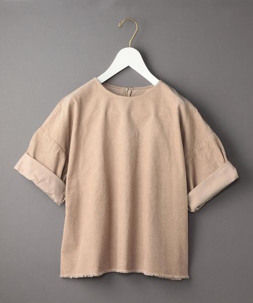 BEAUTY&YOUTH UNITED ARROWS（ビューティーアンドユースユナイテッドアローズ）の「＜6(ROKU)＞CORD CUT SHORT SLEEVE BLOUSE/ﾌﾞﾗｳｽ◆（シャツ/ブラウス・レディース・ベージュ/ブラウン・フリー）」の2枚目の写真