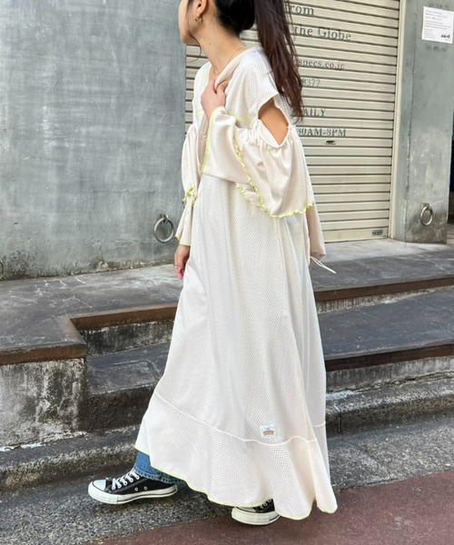 お袖フリフリメッシュワンピース見本