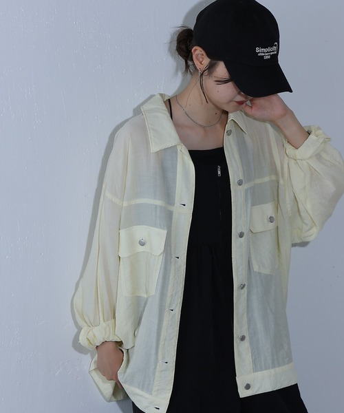 COLONY 2139（コロニートゥーワンスリーナイン）の「シアービッグシャツGジャン（シャツ/ブラウス・レディース・オフホワイト/ブルー/ブラック/アイボリー/グレー・FREE）」の3枚目の写真