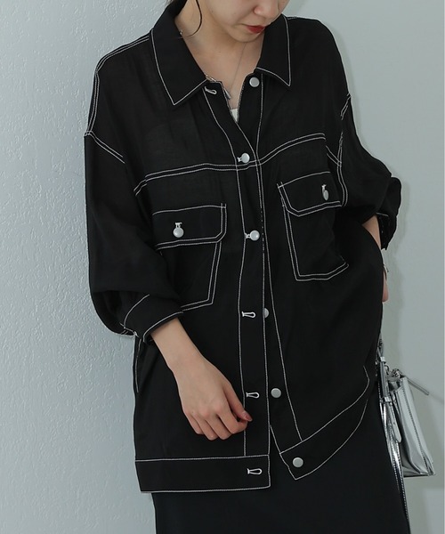 【clover♧】希少　otii オティ　コットンシャツ　ブルゾン　黒 COLONY 2139（コロニートゥーワンスリーナイン）の「シアービッグ