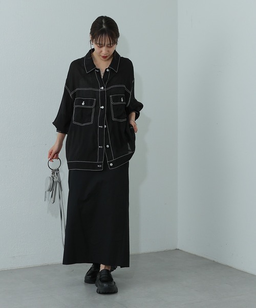 【clover♧】希少　otii オティ　コットンシャツ　ブルゾン　黒 COLONY 2139（コロニートゥーワンスリーナイン）の「シアービッグ