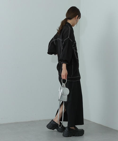 COLONY 2139（コロニートゥーワンスリーナイン）の「シアービッグシャツGジャン（シャツ/ブラウス・レディース・オフホワイト/ブルー/ブラック/アイボリー/グレー・FREE）」の21枚目の写真