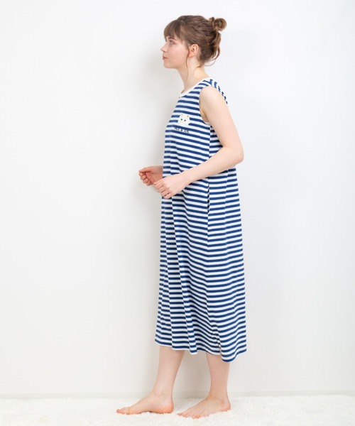 【セール】【PAUL&JOE】 ジプシープリント ボーダーノースリーブワンピース（ルームウェア/パジャマ）｜PAUL&JOE（ポールアンドジョー）