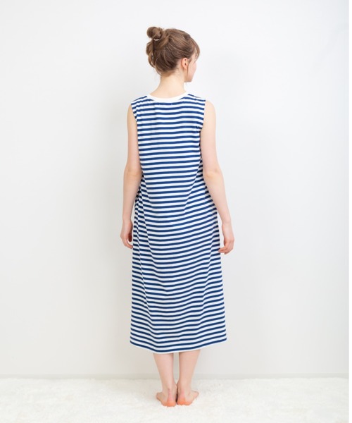 【セール】【PAUL&JOE】 ジプシープリント ボーダーノースリーブワンピース（ルームウェア/パジャマ）｜PAUL&JOE（ポールアンドジョー）