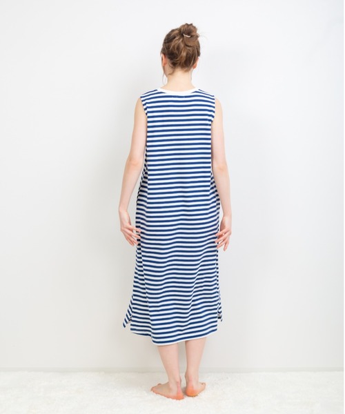 【セール】【PAUL&JOE】 ジプシープリント ボーダーノースリーブワンピース（ルームウェア/パジャマ）｜PAUL&JOE（ポールアンドジョー）