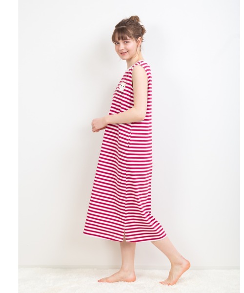 【セール】【PAUL&JOE】 ジプシープリント ボーダーノースリーブワンピース（ルームウェア/パジャマ）｜PAUL&JOE（ポールアンドジョー）