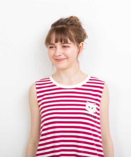 【セール】【PAUL&JOE】 ジプシープリント ボーダーノースリーブワンピース（ルームウェア/パジャマ）｜PAUL&JOE（ポールアンドジョー）