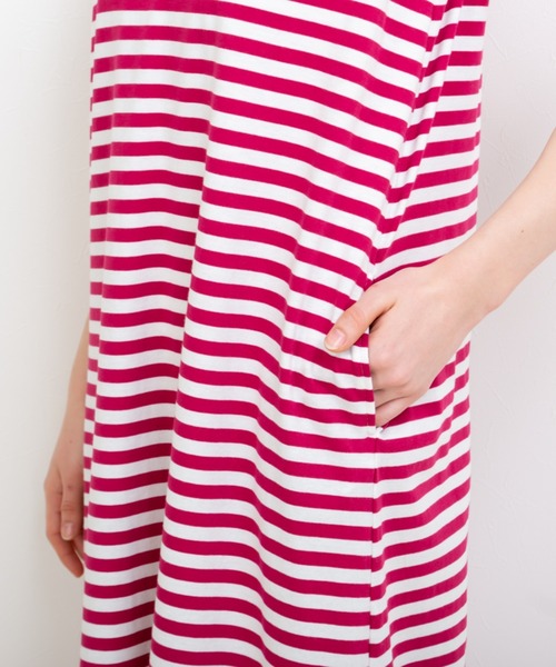 【セール】【PAUL&JOE】 ジプシープリント ボーダーノースリーブワンピース（ルームウェア/パジャマ）｜PAUL&JOE（ポールアンドジョー）