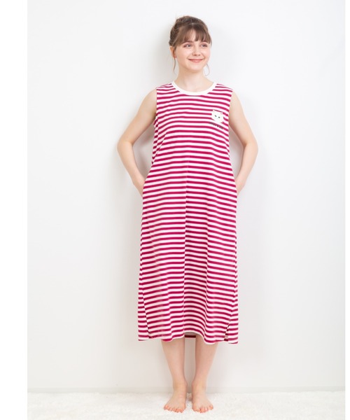 【セール】【PAUL&JOE】 ジプシープリント ボーダーノースリーブワンピース（ルームウェア/パジャマ）｜PAUL&JOE（ポールアンドジョー）