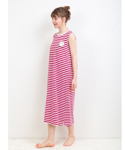 【セール】【PAUL&JOE】 ジプシープリント ボーダーノースリーブワンピース（ルームウェア/パジャマ）｜PAUL&JOE（ポールアンドジョー）