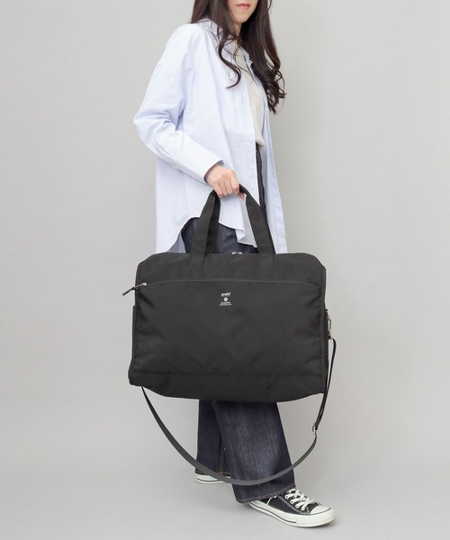 CABIN キャビン 撥水加工 10ポケット A3対応 キャリーオン対応 2WAY ショルダー ボストンバッグ 36L（ボストンバッグ）｜anello（アネロ）