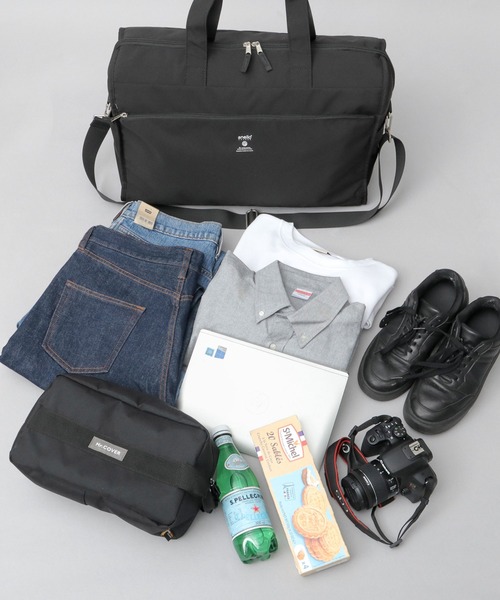 CABIN キャビン 撥水加工 10ポケット A3対応 キャリーオン対応 2WAY ショルダー ボストンバッグ 36L（ボストンバッグ）｜anello（アネロ）