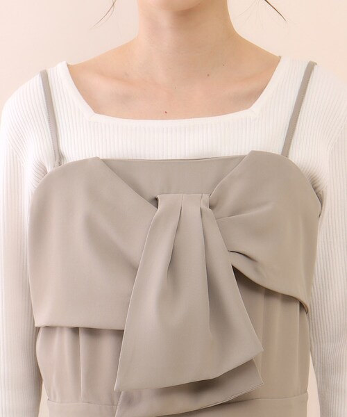 index（インデックス）の「◆2way ツイストリボンキャミサロペット【ストレッチ/洗濯機洗い可】（サロペット/オーバーオール・レディース・ブラック/ベージュ・38/36/40）」の14枚目の写真