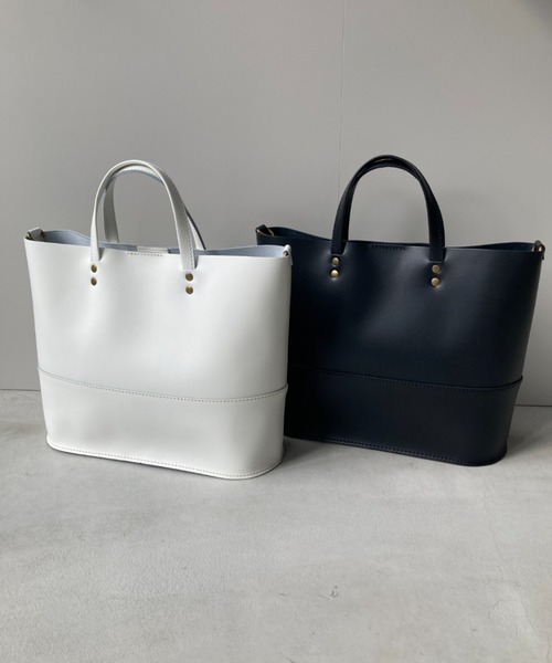 Ag+LEATHER BLACK&WHITE 抗菌 TOTE（トートバッグ）｜TIDEWAY（タイド
