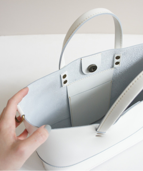 Ag+LEATHER BLACK&WHITE 抗菌 TOTE（トートバッグ）｜TIDEWAY（タイド