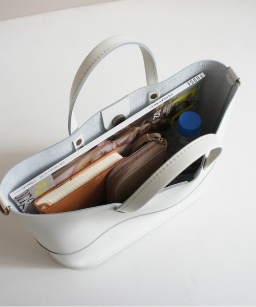 タイドウェイ（TIDEWAY）/Ag+LEATHER BLACK&WHITE 抗菌 TOTE Ag+LEATHER BLACK&WHITE 抗菌 TOTE（トートバッグ）｜TIDEWAY（タイド