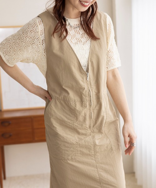 LEPSIM（レプシィム）の「7ゲージ5分袖テープヤーン　112015（ニット/セーター・レディース・ブラック/キナリ・FREE）」の3枚目の写真