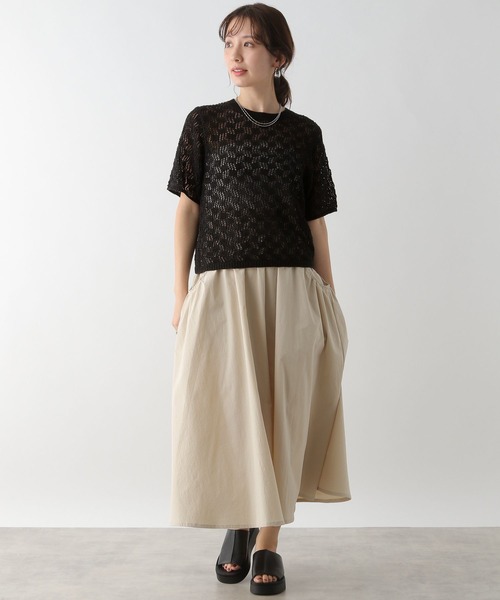 LEPSIM（レプシィム）の「7ゲージ5分袖テープヤーン　112015（ニット/セーター・レディース・ブラック/キナリ・FREE）」の19枚目の写真