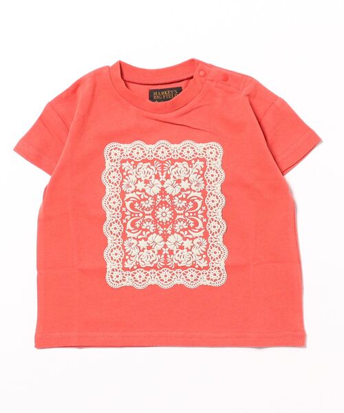 BIG FIELD（ビッグフィールド）の「レースプリントTシャツ（80～150cm）（Tシャツ/カットソー・キッズ・レッド/チャコール/オフホワイト・120/110/100/95/90/80/150/140/130）」の8枚目の写真