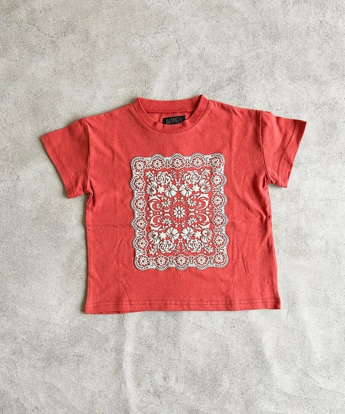 BIG FIELD（ビッグフィールド）の「レースプリントTシャツ（80～150cm）（Tシャツ/カットソー・キッズ・レッド/チャコール/オフホワイト・120/110/100/95/90/80/150/140/130）」の14枚目の写真