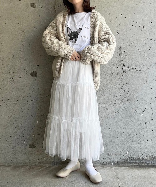 cuorequal(クオレコール)の「犬プリントデザインロングTシャツ(Tシャツ/カットソー・レディース・ホワイト・MEDIUM)」の16枚目の写真