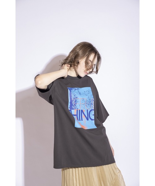 OSMOSIS(オズモーシス)の「プリントTシャツ(Tシャツ/カットソー・レディース・ブラック/チャコール/ホワイト・ONE SIZE)」の7枚目の写真