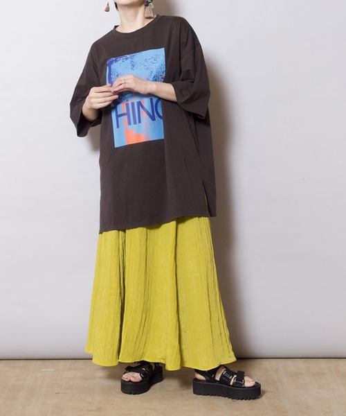 OSMOSIS(オズモーシス)の「プリントTシャツ(Tシャツ/カットソー・レディース・ブラック/チャコール/ホワイト・ONE SIZE)」の14枚目の写真