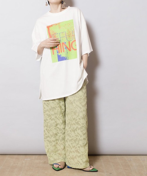 OSMOSIS(オズモーシス)の「プリントTシャツ(Tシャツ/カットソー・レディース・ブラック/チャコール/ホワイト・ONE SIZE)」の21枚目の写真