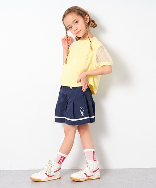 X-girl Stages（エックスガールステージス）の「【一部ショップ展開】サイドプリーツマリンショーツ（その他パンツ・キッズ・ベージュ/イエロー/ネイビー・100cm/110cm/120cm/130cm/140cm）」の21枚目の写真