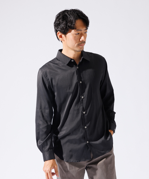 ABAHOUSE GRAY(アバハウスグレイ)の「【Air Hole Stretch】エアリー レギュラーカラー シャツ(シャツ/ブラウス・メンズ・ホワイト/ブラック/グレイッシュベージュ/ネイビー・46/50/48)」の3枚目の写真