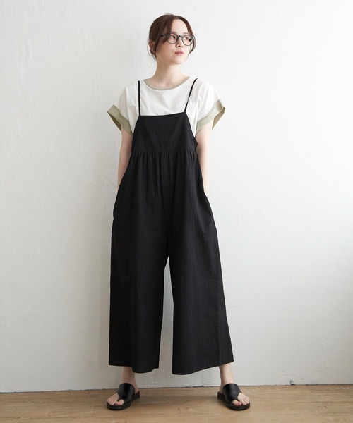 LBC（エルビーシー）の「キャミワイドサロペット（サロペット/オーバーオール・レディース・ブラック/グレー・M）」の3枚目の写真